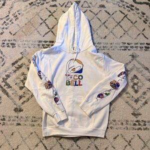 White Taco Bell Hoodie Size Small - Excellent Condition